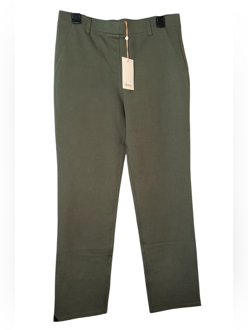 Quince Ultra-Stretch Ponte Straight Leg 4-Pocket Pants in Olive Size M - Picture 5 of 11